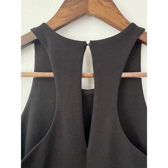 Leith Black Asymmetric Hem Sheath Dress With Keyhole Button Back Size X Small - Picture 8 of 10